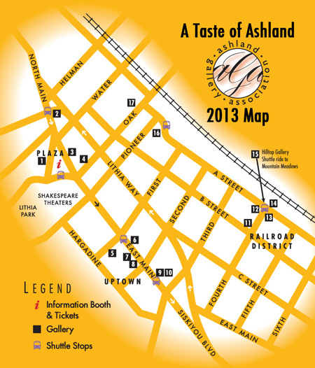 Map for A Tast of Ashland 2011